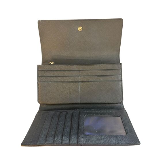 Fossil Emma RFID Flap Black Leather Clutch Wallet SL7155001 - Picture 8 of 9